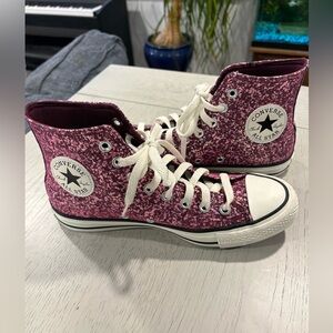 Converse Women's Glittery Purple High-Top Sneakers